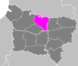 Location of Péronne in Picardy