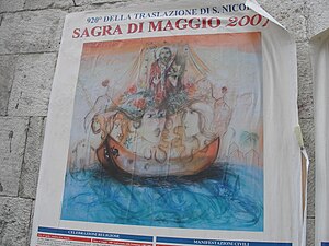 Affiche in Bari: Aankondiging Sint Nicolaasfeesten 2007