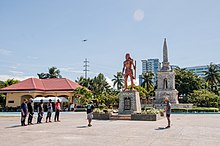 Mactan Shrine, the site of the Battle of Mactan, in present-day Lapu-lapu City. Budots-media-2022-03-lapulapucity-lapulapumonument-mactan shrine.jpg