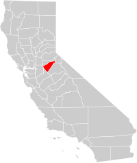 Locatie van Calaveras County in Californië