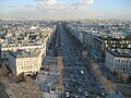 Looking east along the Champs-Élysées from the Arc de Triomphe