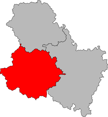 Carte de la première circonscription de l'Yonne de 1988 à 2012