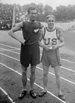 Earl Eby (links im Bild, USA), Gewinner der Silbermedaille