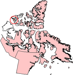 Eglintonøya si kartplassering i kanadisk Arktis