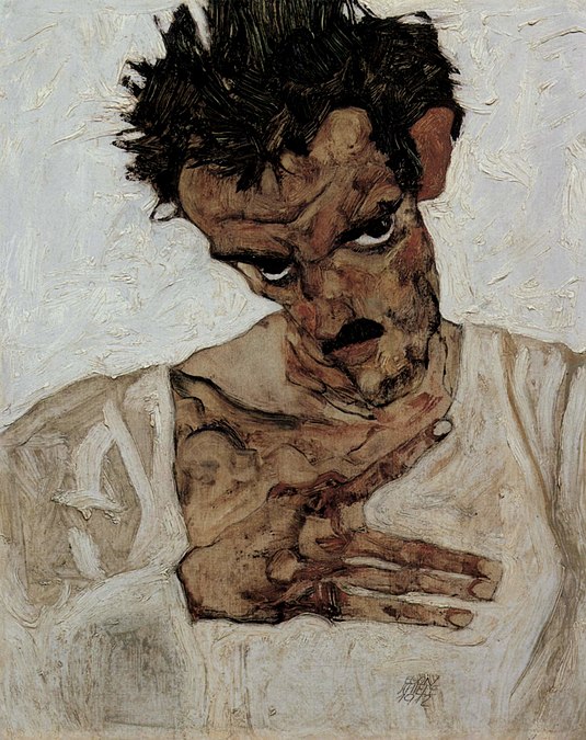 Self-portrait with his head down, 1912