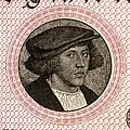 Portrait des Kaufmanns Georg Giese auf einer Hunderttausend Mark Reichsbanknote von 1923, Kupferstich von Gustav Eilers nach einem Gemälde von Hans Holbein dem Jüngeren