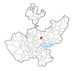 Location of Guadalajara within Jalisco