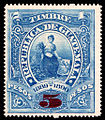 1889-90, 5 pesos, revenue stamp.