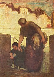 Remonter du lavoir ou de la rivière, décrit par Daumier