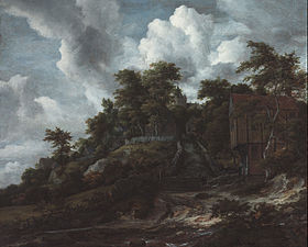Jacob van Ruisdael, Colline boisée avec vue sur le château de Bentheim (1655-1660)