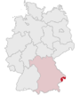 Lage des Landkreises Passau in Deutschland. 
 PNG