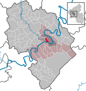 Poziția Lieser pe harta districtului Bernkastel-Wittlich
