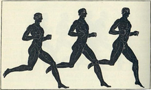 An ancient Greek depiction of long-distance running. Long Distance Runners, Ancient Greece, Amphora.png