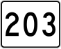 Massachusetts Route 203 marker