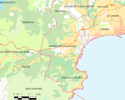 Kart over Mandelieu-La Napoule