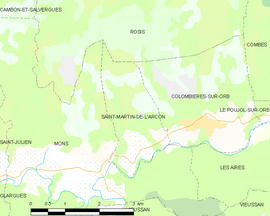 Mapa obce Saint-Martin-de-l’Arçon