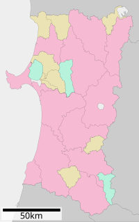 秋田城跡の位置（秋田県内）