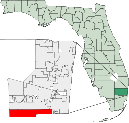 Miramars läge i Florida