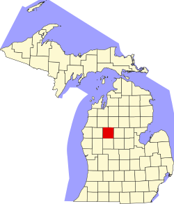 Vị trí quận Osceola trong tiểu bang Michigan ở Hoa Kỷ