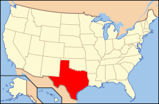 המיקום של טקסס בארצות הברית