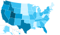 Membership of the Church of Jesus Christ of Latter-day Saints by state population