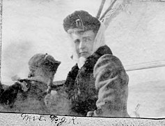 Sarah Eloise (Allen) Riddell, boating at Bodega Bay, about 1908