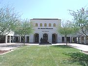 The front entrance of the Heard Museum building which was built in 1929 and is located at 2301 N. Central Avenue / 22 E. Monte Vista Road. It was listed in the Phoenix Historic Property Register in August 1992.