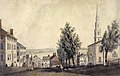 Esta pintura de 1822 representa la iglesia y los edificios circundantes.