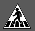 Road Crossing Sign in Grey Scale