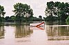 An inundated road sign in Stary Dwór