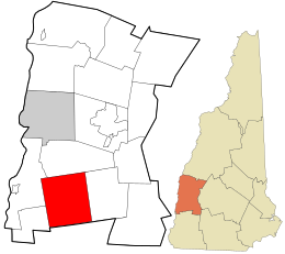 Location in Sullivan County and the state of New Hampshire.