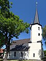 Evangelische Kirche mit Ausstattung, altem Friedhof, Kriegerdenkmal, Terrassierung und Einfriedung