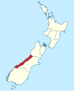 Westland County within New Zealand between 1868 and 1873