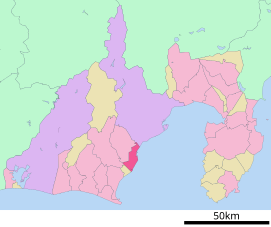 Lokasi Yaizu di Prefektur Shizuoka
