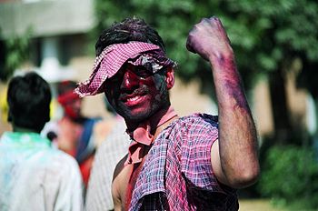 Indian celebrating Holi festival