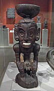 Taíno zemi, ironwood with shell inlay, Dominican Republic, 15th-16th-century bowl used for cohoba rituals[36]