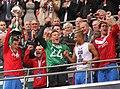 York City players with trophy at the 2012 FA Trophy Final