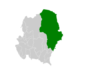صورة لخريطة محافظة تثليث نسبةً لمنطقة عسير