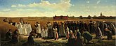 The Blessing of Wheat at Artois, 1882 copied by Gegoux, oil on canvas, 50.05 ins by 125.5 ins, original by Jules Breton (1827–1906)