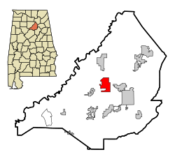 Location in Blount County and the state of Alabama