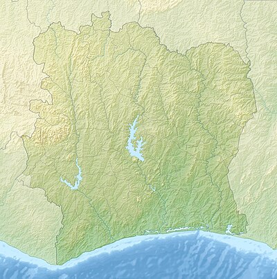 Mapa konturowa Wybrzeża Kości Słoniowej