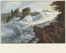 Vom linken Ufer aus der Nähe, 1836, Johann Ludwig Bleuler, kolorierte Aquatinta
