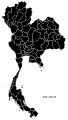 Mapa do surto na Tailândia (13 de março):   Casos confirmados   Casos suspeitos