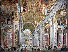 Interno della basilica di San Pietro a Roma – Giovanni Paolo Panini