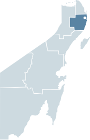Location of Cancún within Quintana Roo