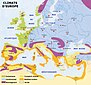 Carte des climats d'Europe.