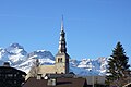 Flèche octogonale à bulbes de l'église de Combloux (Haute-Savoie).