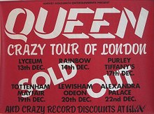 Plakát o koncertech v Londýně