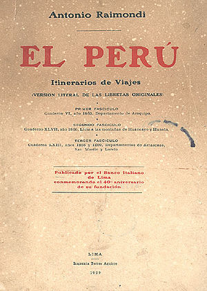 Title page of a 1929 edition of El Perú