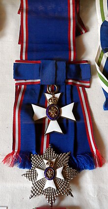 Star and riband of a Knight Grand Cross of the Royal Victorian Order GCVO star and riband.jpg